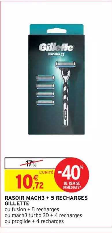 rasoir mach3 + 5 recharges gillette