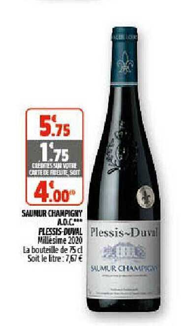 saumur champigny a.o.c. plessis-duval millésime 2020