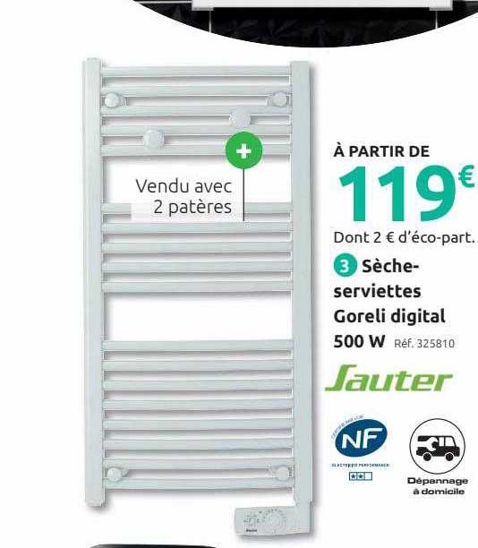 sèche-serviettes goreli digital 500 w sauter