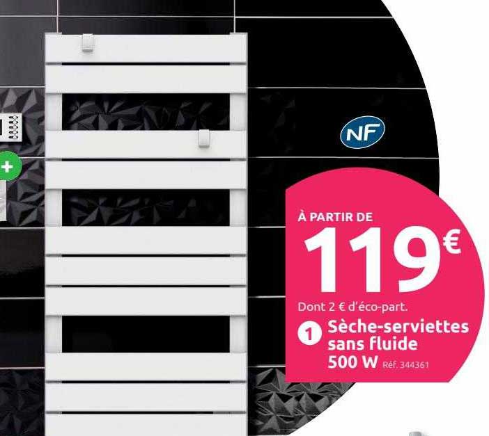 Sèche-serviettes Sans Fluide 500w