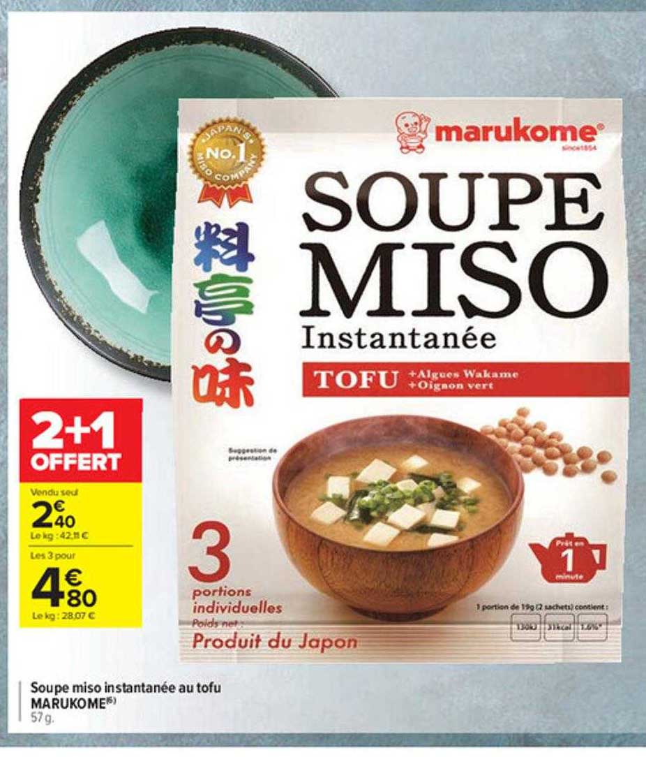 soupe miso instantanée au tofu marukome