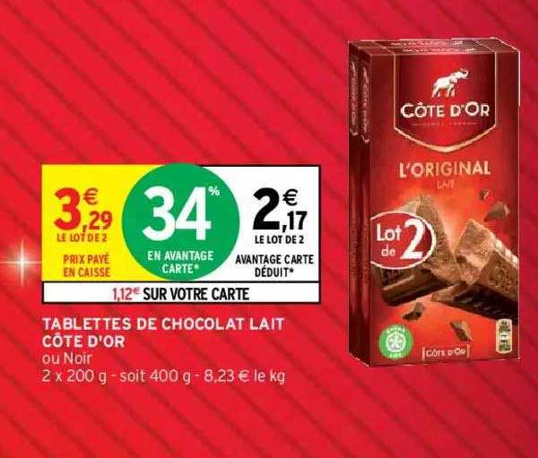 Tablettes De Chocolat Lait Côte D'or