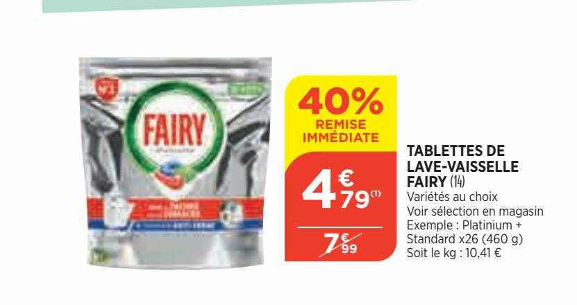 tablettes de lave-vaisselle fairy