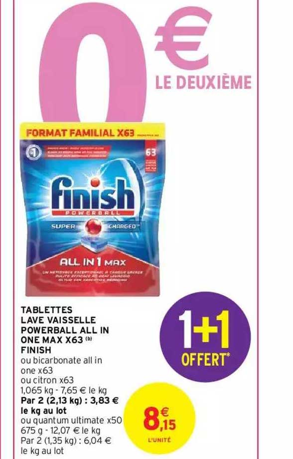 tablettes lave vaisselle powerball all in one max x63 finish