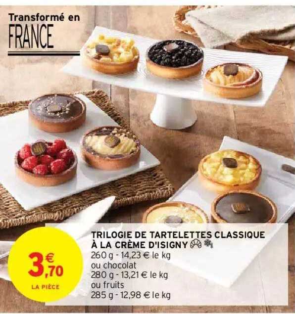 Trilogie De Tartelettes Classique à La Crème D'isigny