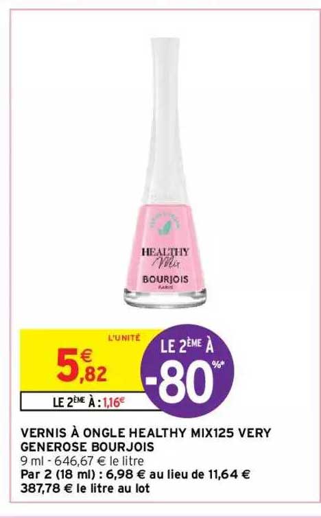 vernis à ongle healthy mix125 very genrose bourjois