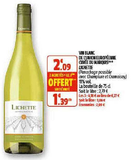 vin blanc de l'union européenne cuvée du marquis lichette