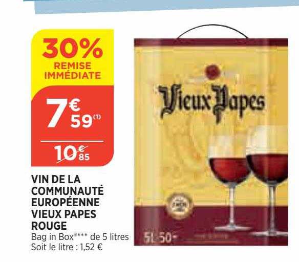 vin de la communauté européenne vieux papes rouge