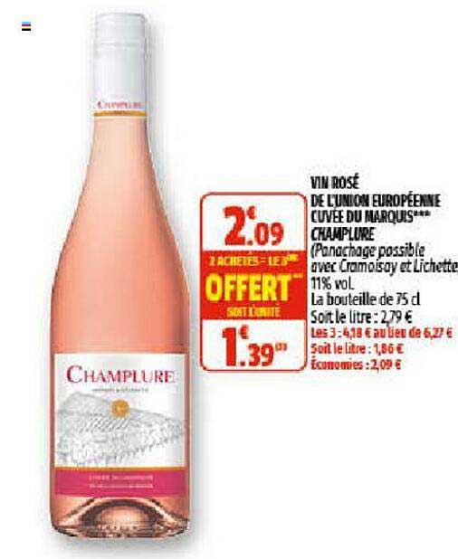 vin rosé de l'union européenne cuvée du marquis champlure