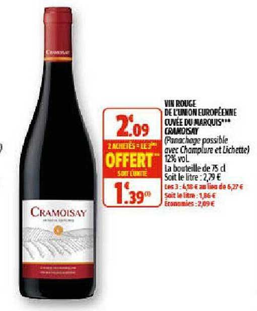 vin rouge de l'union européenne cuvée du marquis cramoisay