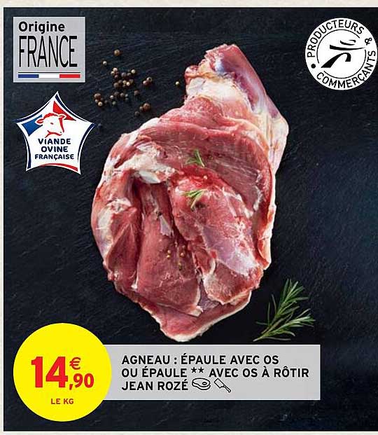 agneau : épaule avec os ou épaule** avec os à rôtir jean rozé