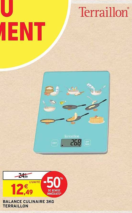 balance culinaire 3 kg terraillon