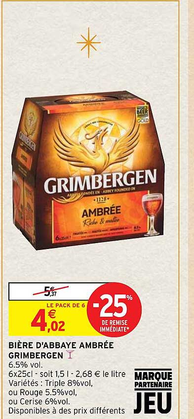 Bière D'abbaye Ambrée Grimbergen