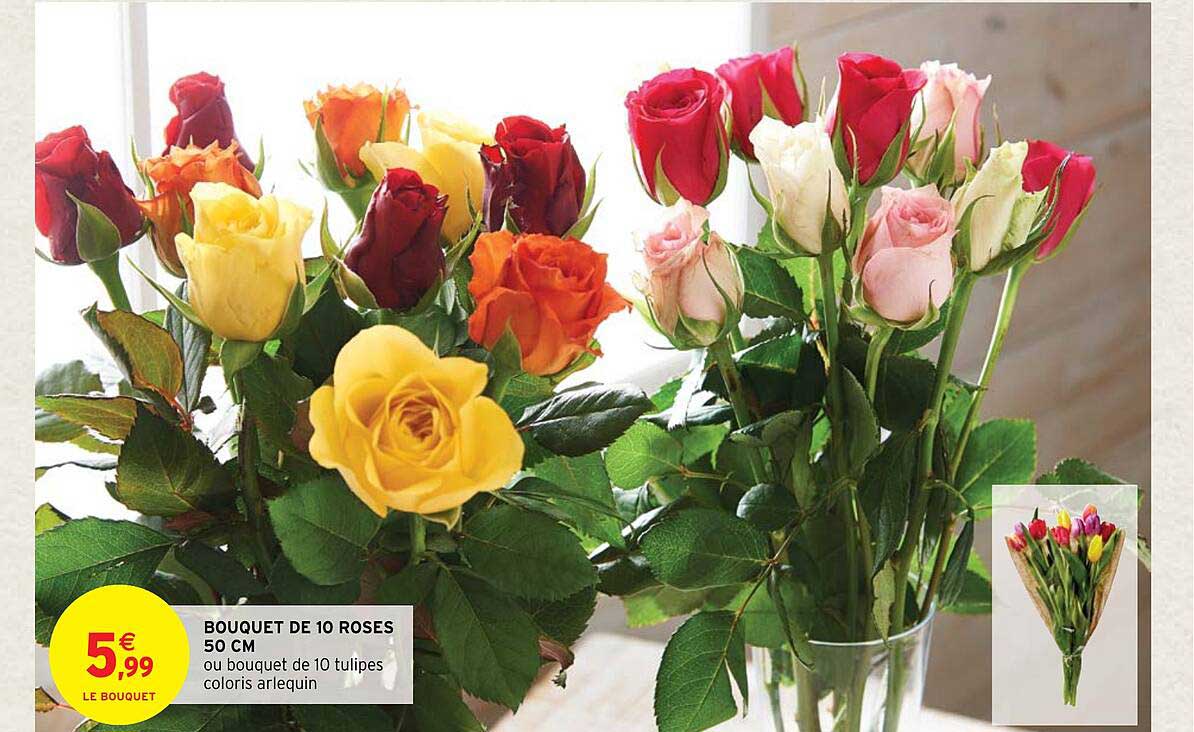 Bouquet De 10 Roses 50 Cm