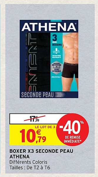 boxer x3 seconde peau athena