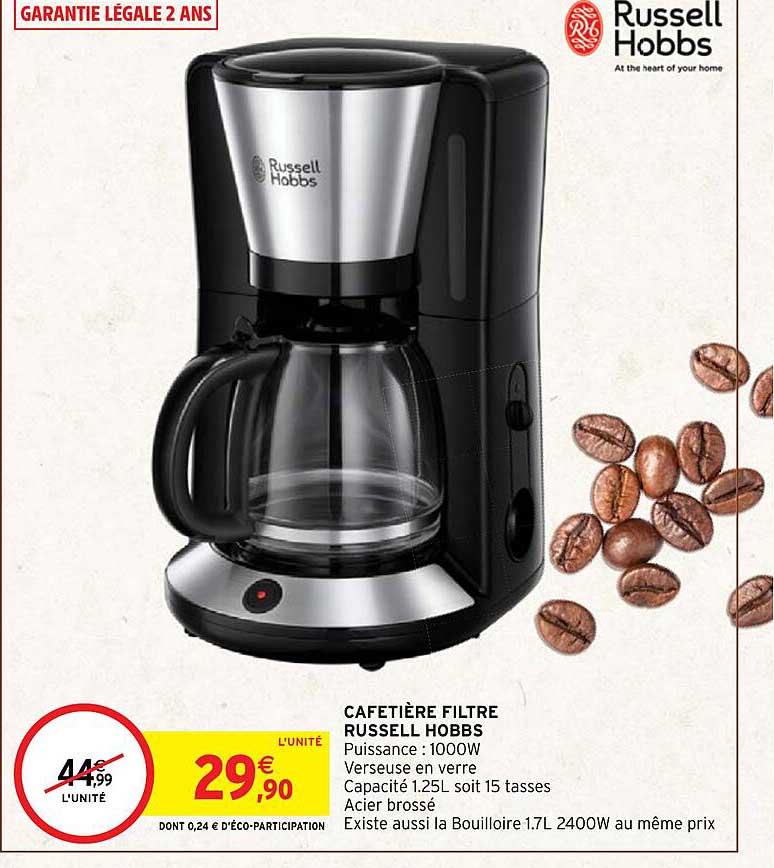 cafetière filtre russell hobbs