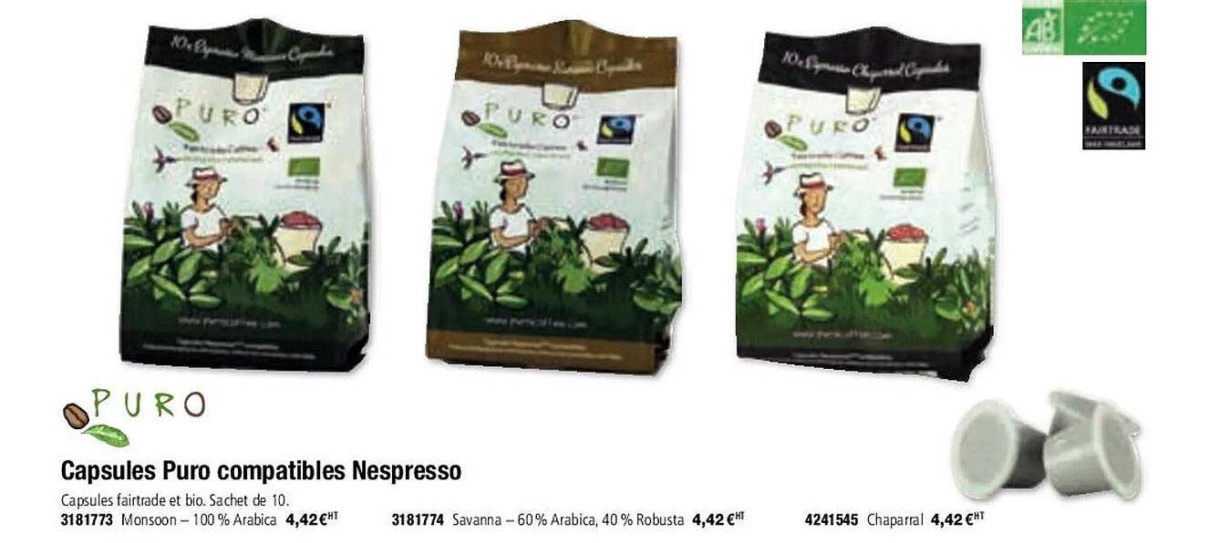 capsules puro compatibles nespresso