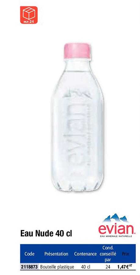 eau nude 40 cl évian