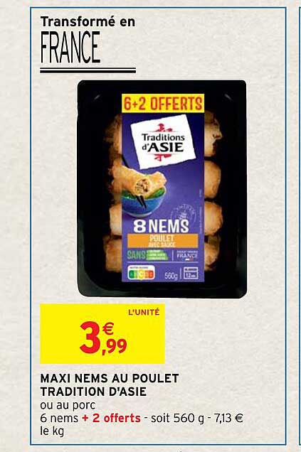 maxi nems au poulet tradition d'asie