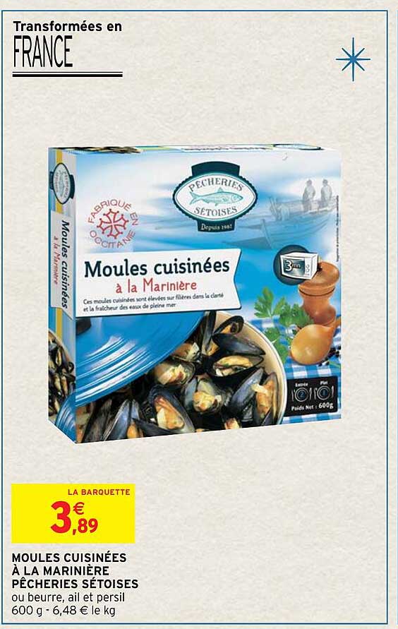 moules cuisinées à la marinière pêcheries sétoises