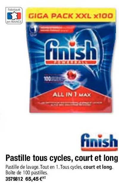 pastille tous cycles, court et long finish