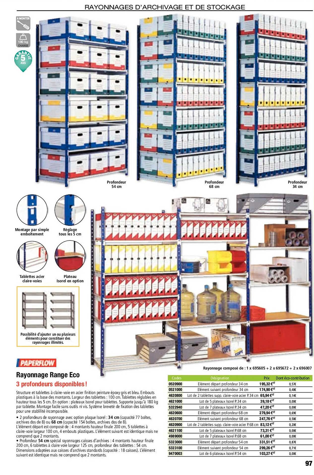 rayonnage range eco paperflow
