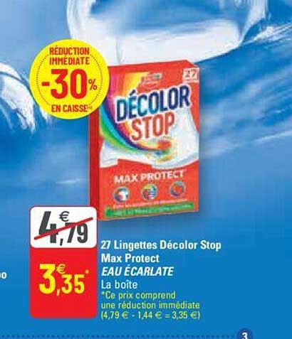 27 lingettes décolor stop max protect eau éclarlate