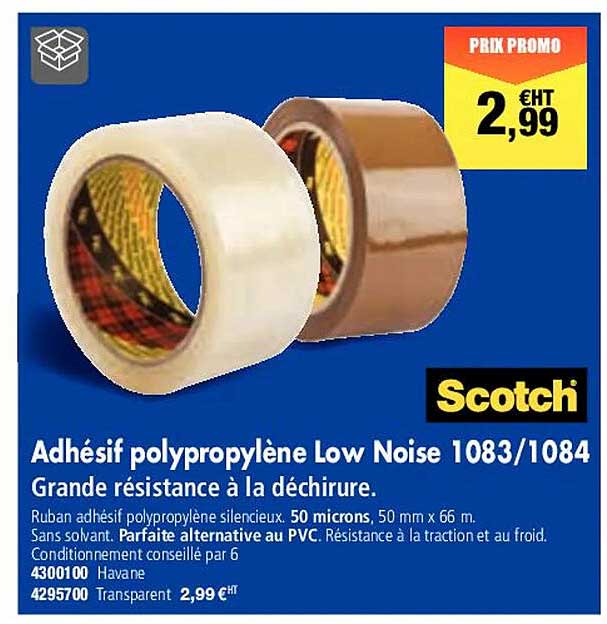 adhésif polypropylène low noise 1083-1084 scotch