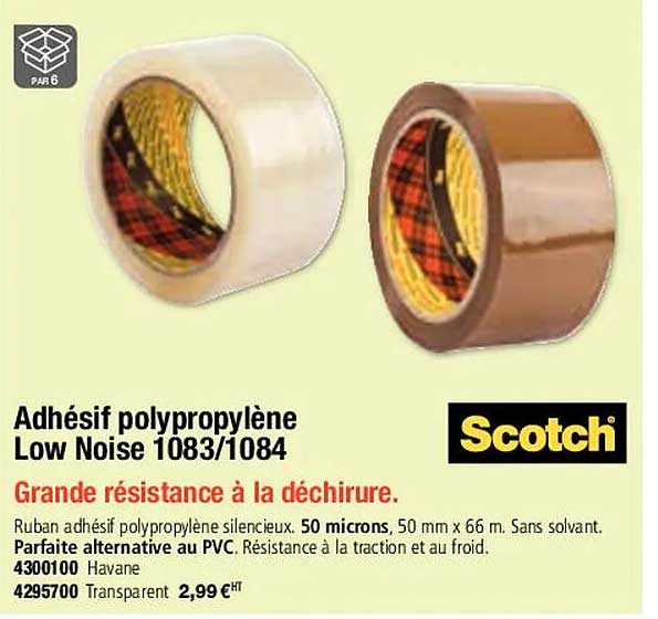 adhésif polypropylène low noise 1083-1084 scotch