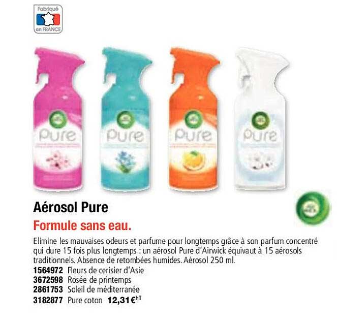aérosol pure air wick