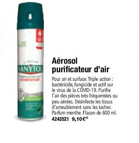 aérosol purificateur d'air sanytol