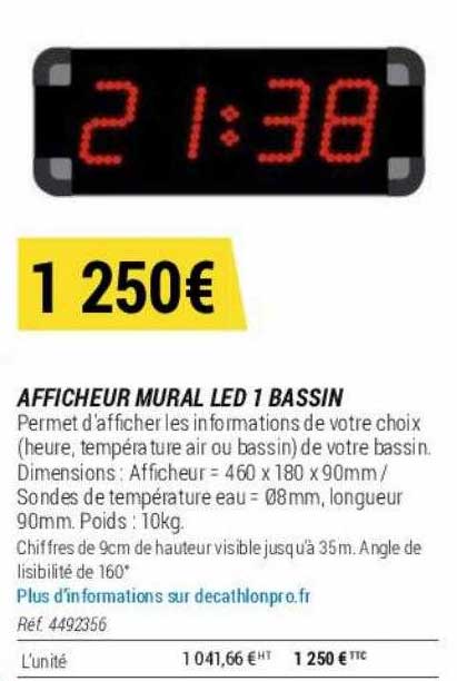 afficheur mural led 1 bassin