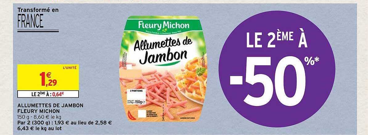 allumettes de jambon fleury michon