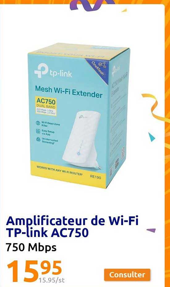 amplificateur de wi-fi tp-link ac750