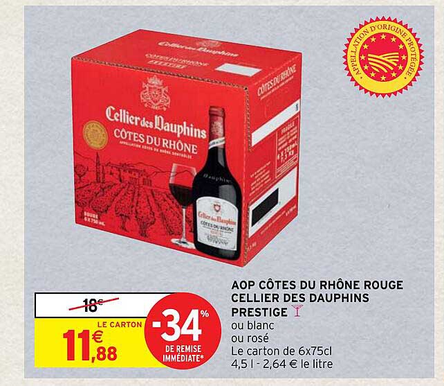 Aop Côtes Du Rhône Rouge Cellier Des Dauphins Prestige
