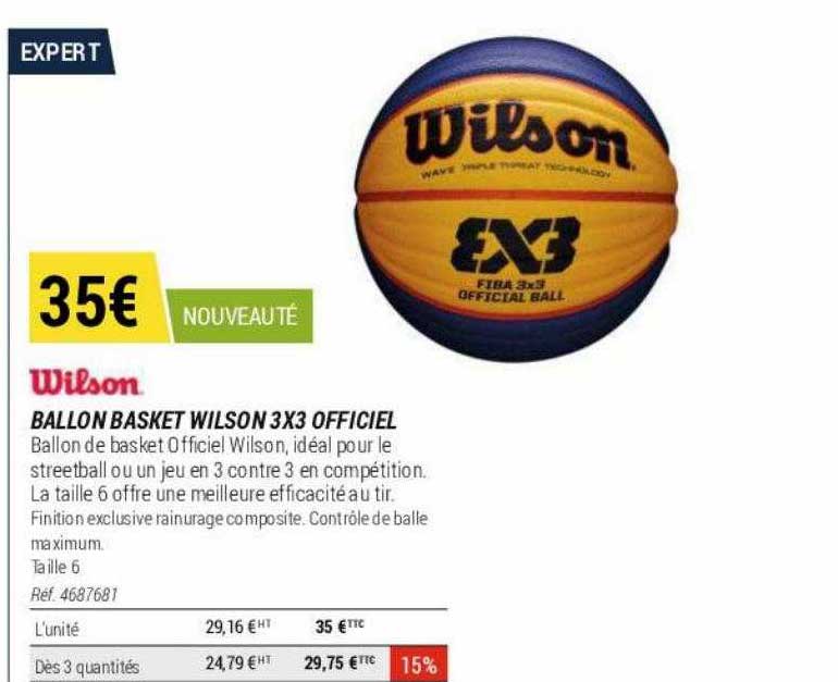 ballon basket wilson 3x3 officiel