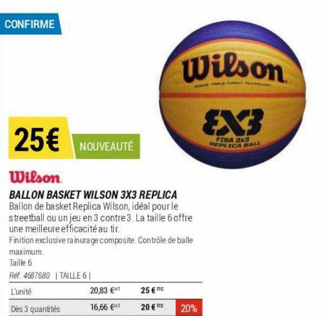 ballon basket wilson 3x3 replica
