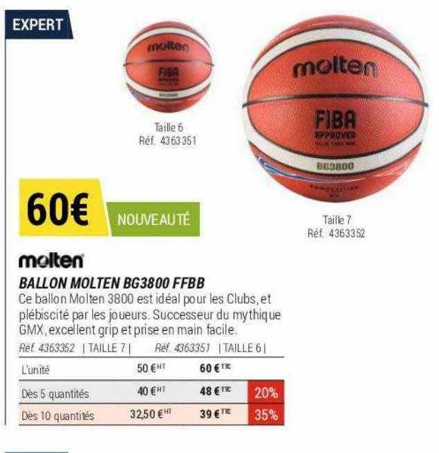 ballon molten bg3800 ffbb