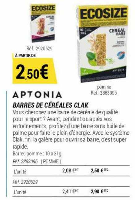 barres de céréales clak aptonia