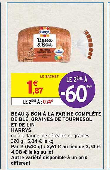 Beau & Bon à La Farine Complète De Blé, Graines De Tournesol Et De Lin Harrys