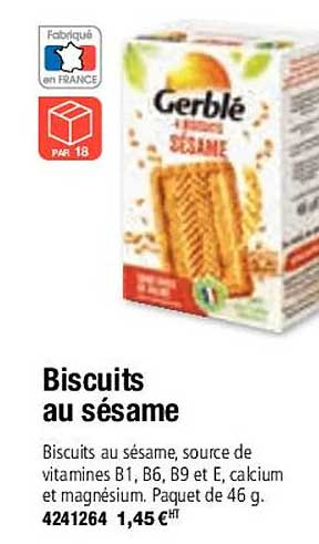 Biscuits Au Sésame Gerblé