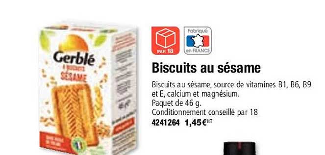 Biscuits Au Sésame Gerblé