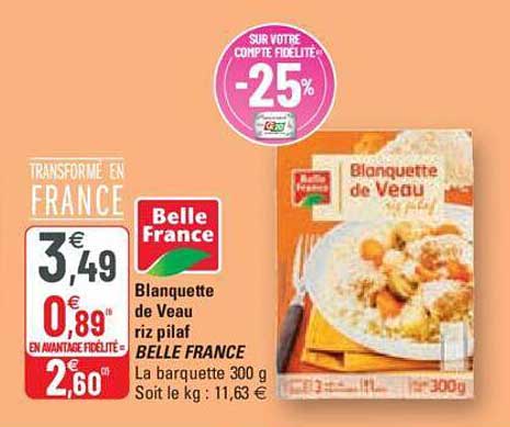 blanquette de veau riz pilaf belle france