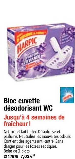 bloc cuvette désodorisant wc harpic