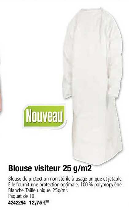 blouse visiteur 25 g-m²