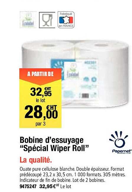 bobine d'essuyage "spécial wiper roll"