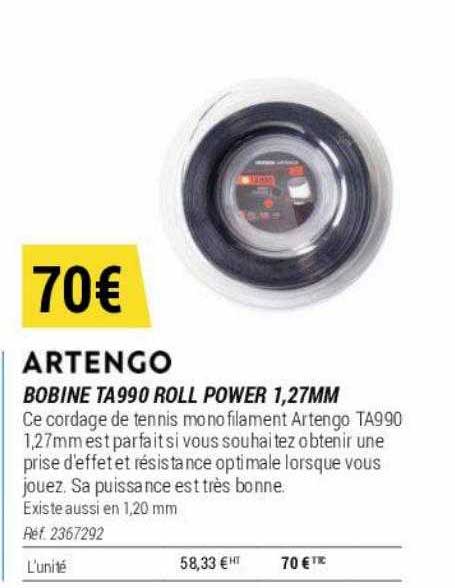 Bobine Ta990 Roll Power 1,27 Mm Artengo