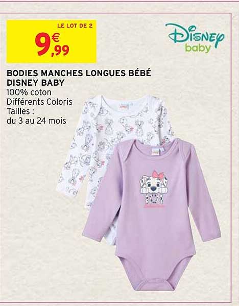bodies manches longues bébé disney baby