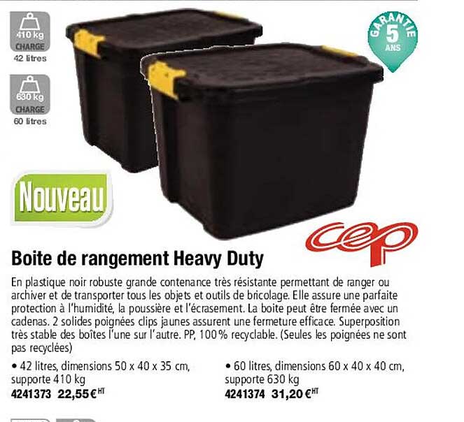 boîte de rangement heavy duty cep