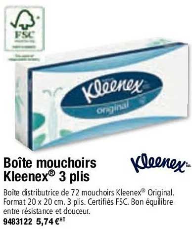 boîte mouchoirs kleenex 3 plis